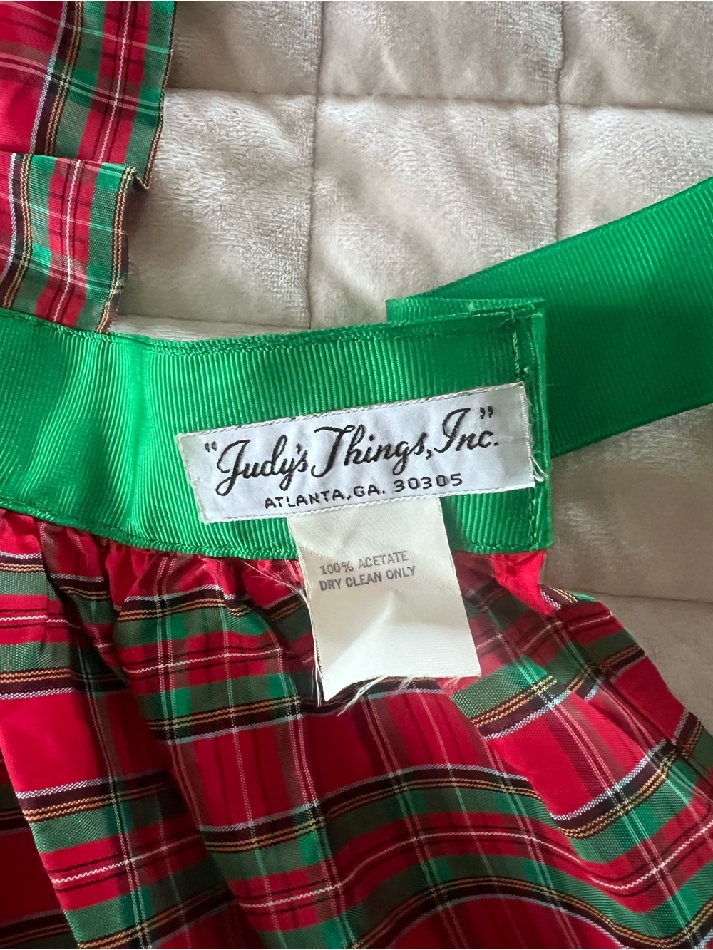 Vintage 1950s Red Green Plaid Christmas Apron Entertaining Cottagecore - Picture 5 of 5